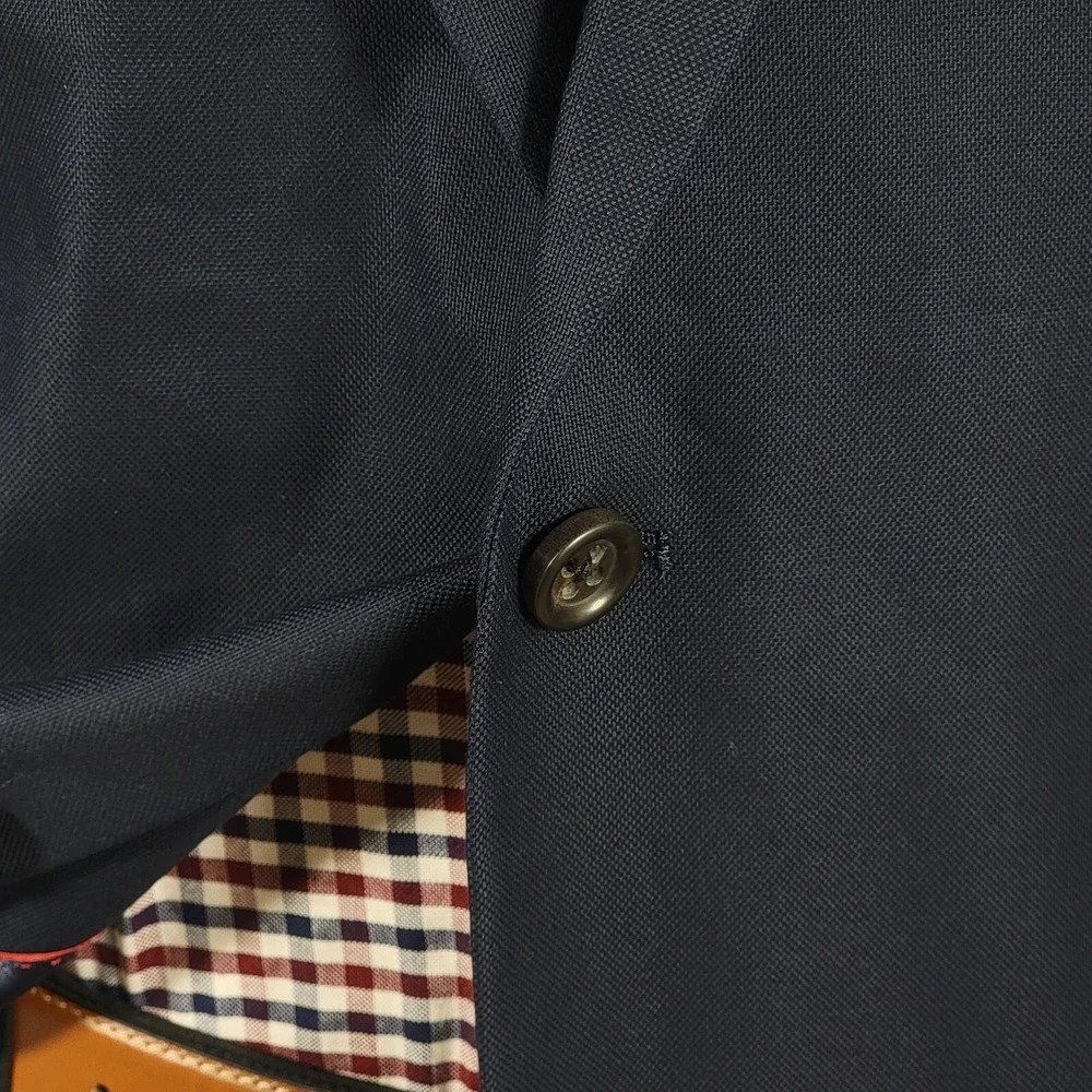 US POLO ASSN Men's Sport Coat Blazer‎ Two Button Navy Blue 100% Cotton Size 44R
